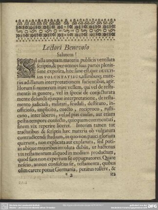 Lectori Benivolo