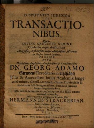 Georg Adam Struven De transactionibus