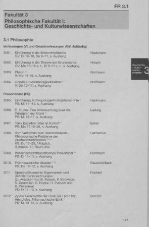 Philosophische Fakultät I: Geschichts- und Kulturwissenschaften