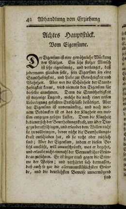 Achtes Hauptstück. Vom Eigensinne.