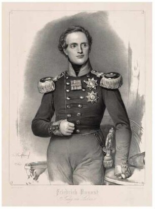 Bildnis Friedrich August II., König von Sachsen, Dreiviertelfigur nach rechts