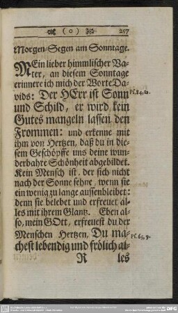 Morgen-Segen am Sonntage