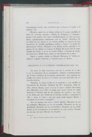 Marquina y la llamada "generación del 98"