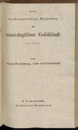 Allen verehrungswürdigen Mitgliedern der mineralogischen Gesellschaft zu Jena,[...9