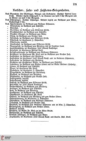 Kutscher=, Fahr= und Fußboten=Gelegenheiten