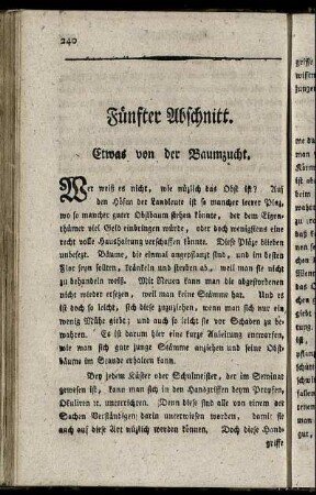Fünfter Abschnitt. Etwas von der Baumzucht.