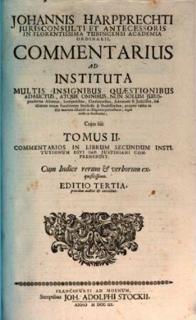 Commentarius in quatuor libros Institutionum Iuris Civilis. 2