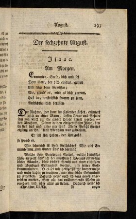 193-204, Der sechzehnte-achtzehnte August.