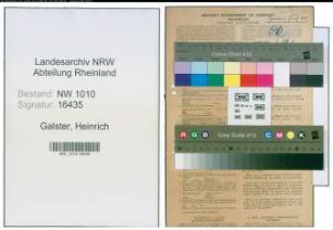 Entnazifizierung Heinrich Galster , geb. 21.05.1907 (Kaufm.Angestellter)
