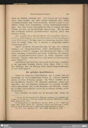 Die optischen Sensibilisatoren