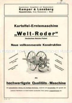 Kartoffel-Erntemaschine