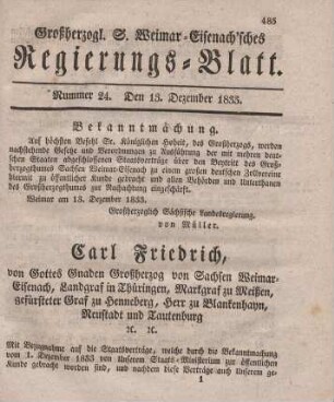 Nr. 24 . 13. Dezember 1833
