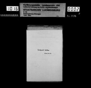 Schuldenwesen der Gesamt- und der Teilgemeinde Schwöllbronn sowie der Teilgemeinden Unterohrn und Stackenhofen