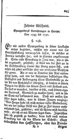 Spangenbergs Verrichtungen in Europa von 1749 bis 1751