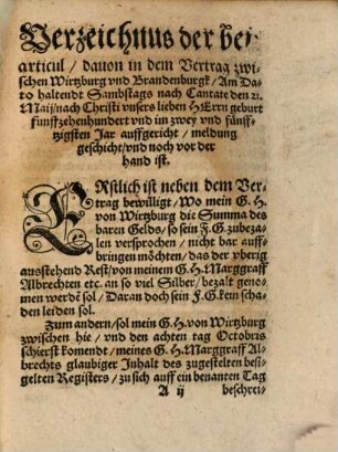 Copia etlicher Vertrege, so der Bischoff von Wirtzburg mit Marggraff Albrechten zu Brandenburg vnd Wilhelmen von Grumbach auffgericht