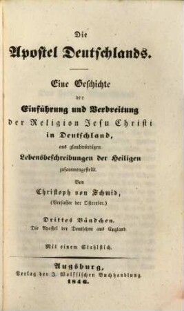 Die Apostel Deutschlands : eine Geschichte der Einführung und Verbreitung der Religion Jesu Christi in Deutschland, 3. Die Apostel der Deutschen aus England