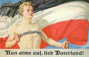 Erster Weltkrieg - Postkarten "Aus großer Zeit 1914/15". "Nun atme auf, lieb Vaterland" - "Die Kriegspostkarte"