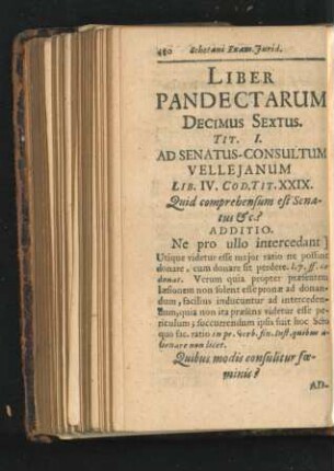 Liber Pandectarum Decimus Sextus.