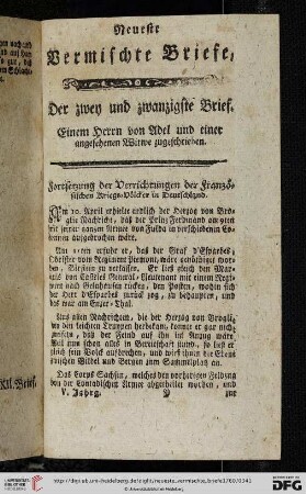 Der zwey und zwanzigste Brief