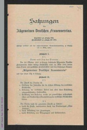 Satzungen des ADF