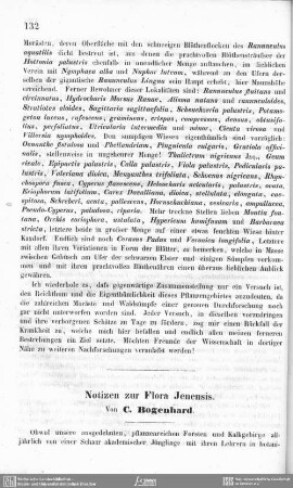 Notizen zur Flora Jenesis.