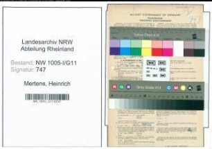 Entnazifizierung Heinrich Mertens , geb. 16.07.1904 (Wirt)