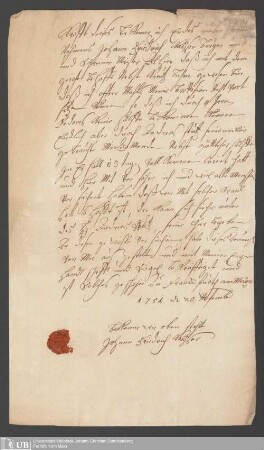 Notizen Johann Christian Senckenbergs zum Sanitätsamt