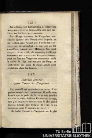 § XX. Nouveau procédé pour Terrer les Vergeoises.