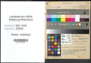 Entnazifizierung Adelheid Kaiser , geb. 14.05.1901 (Lehrerin)