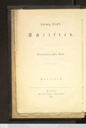 Bd. 21: [Der Wassermensch. Der Mondsüchtige. Weihnacht-Abend. Das Zauberschloß. Uebereilung]