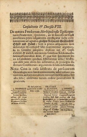 Ex symphoremate consultationum & decisionum forensium