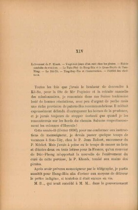 XIV. Enlèvement du P. Khanh ...