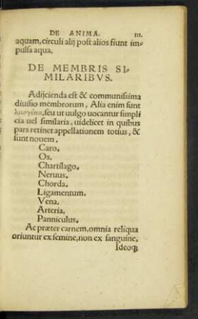 De Membris Similaribus.
