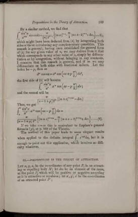 IX. Propositions in the theory of attraction.