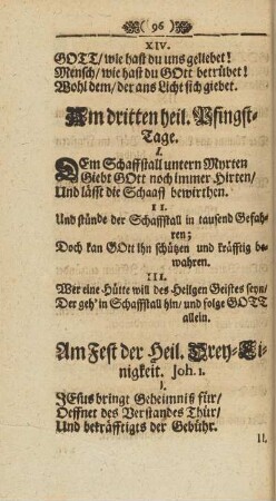 Am Fest der Heil. Drey-Einigkeit. Joh. 1.