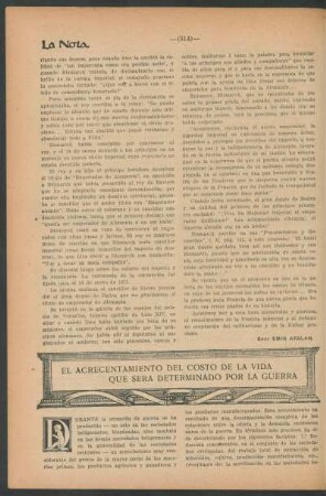 El acrecentamiento del costo de la vida que sera determinado por la guerra