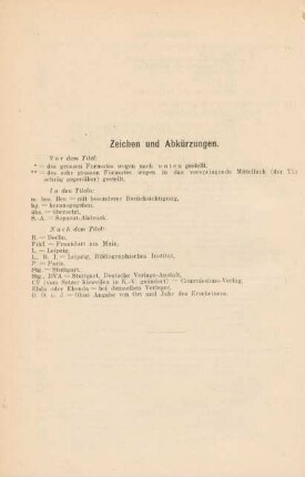Zeichen und Abkürzungen