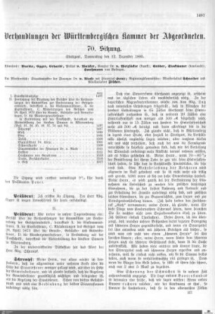 70. Sitzung, Stuttgart, 12.12.1895