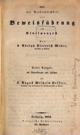 Ueber die Verbindlichkeit zur Beweisführung im Civilprozeß