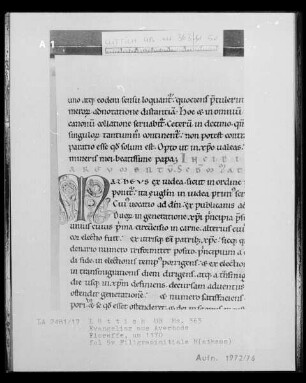 Ms. 363 (Evangeliar aus Averbode) — Ms. 363 (Evangeliar aus Averbode), Folio 5versoBuchseite