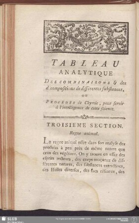 Troisieme Section. Regne animal