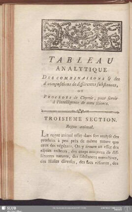 Troisieme Section. Regne animal