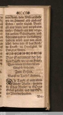 Das Sacrament der heiligen Tauffe/ wie es ein Hauß-Vater seinem Gesinde soll einfältiglich fürhalten.