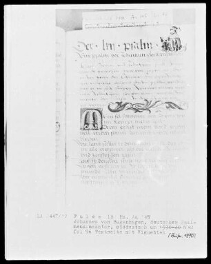 Johannes Bugenhagen, Psalmenkommentar — Ein Lesender, Folio 96recto