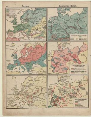 Europa, Klimagebiete und mittlere Jahreswärme, Bodenerzeugnisse (Nahrungsmittel), Bodenerzeugnisse (Genußmittel)