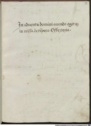 42 Sacred songs - BSB Mus.ms. 2744 : [spine title, gold on red label:] OFFERTORIA // in // QUADRAGESIMA // C