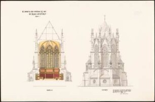 Fürstliche Gruft mit Kapelle und Friedhof: Querschnitt A-B, Choransicht von außen