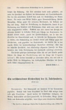 504-520 Ein verschwundener Kirchenschatz des 14. Jahrhunderts : Schluß