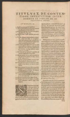 Titulus X. De Contentione Investiturae Inter Dominum Et Fidelem, De Investitura Feudi.