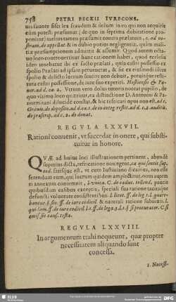 Regula LXXVII. Ratione convenit, ut succedat in onere, qui substituitur in honore